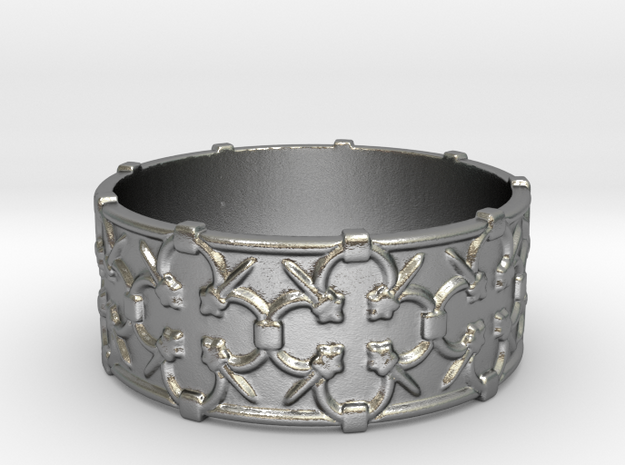 Gothic Lattice Ring in Natural Silver