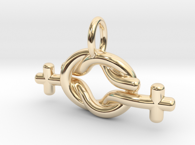 Lesbian Love Small in 14k Gold Plated Brass