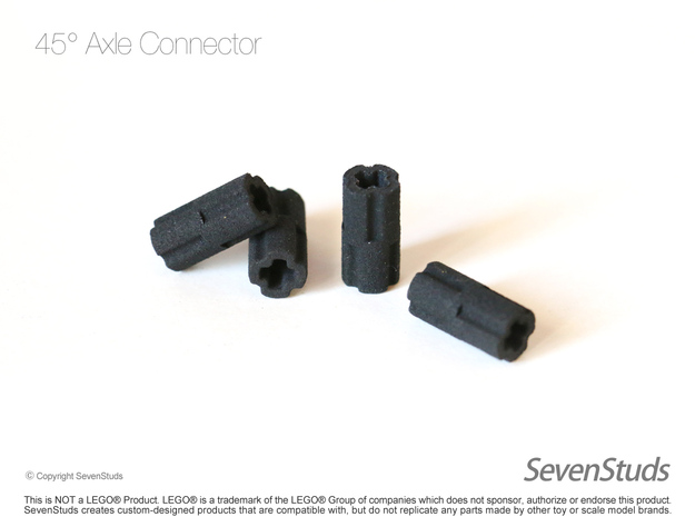 4x Axle Connectors 45 Degree in Black Natural Versatile Plastic