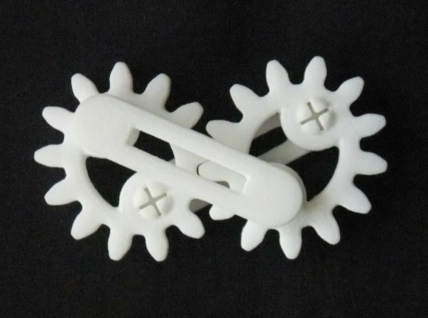 Elliptical Gear Toy (small) in White Natural Versatile Plastic
