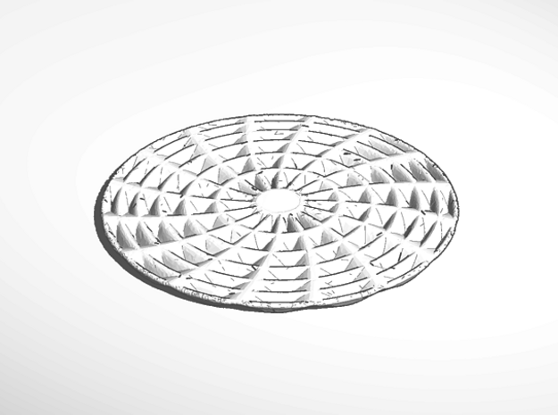 coaster pinwheel round in White Natural Versatile Plastic