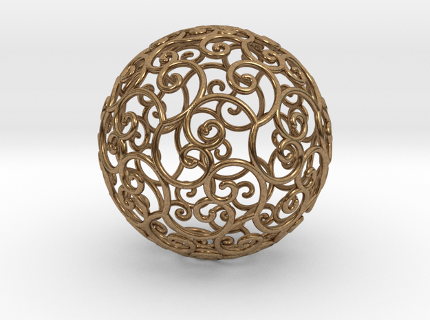 Triskel celtic sphere 3 (2,8+4) in Natural Brass