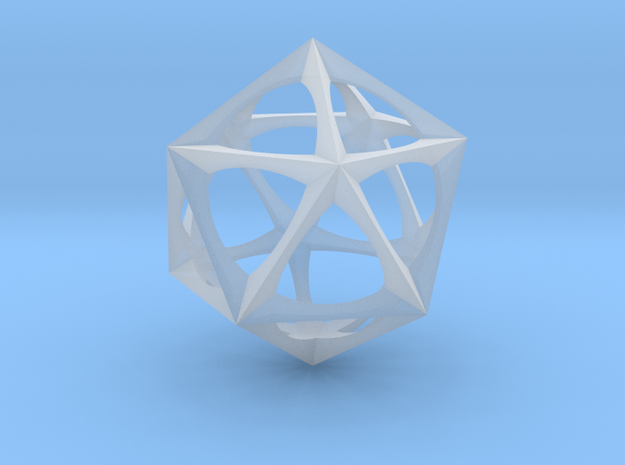 0301 Icosohedron (3.0 cm) in Tan Fine Detail Plastic