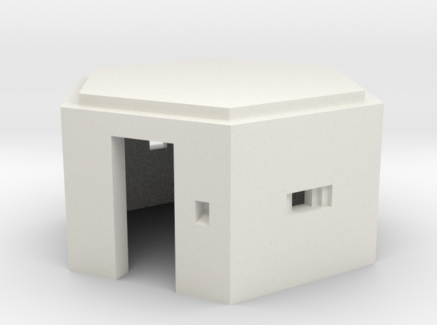 N Scale WWII Pillbox in White Natural Versatile Plastic
