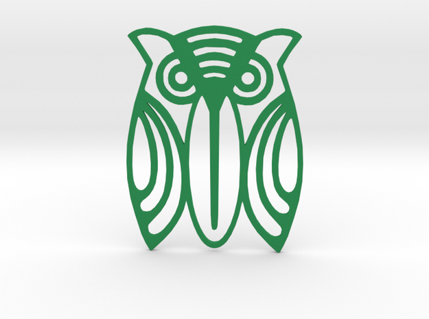 Paper clip / bookmark "Owl" in Green Processed Versatile Plastic