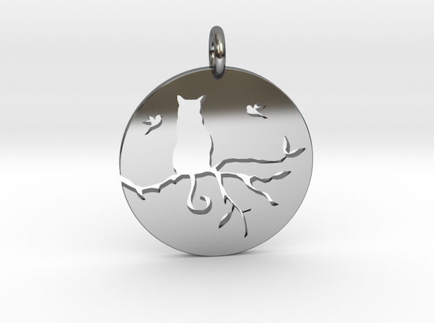 The Cat in Fine Detail Polished Silver
