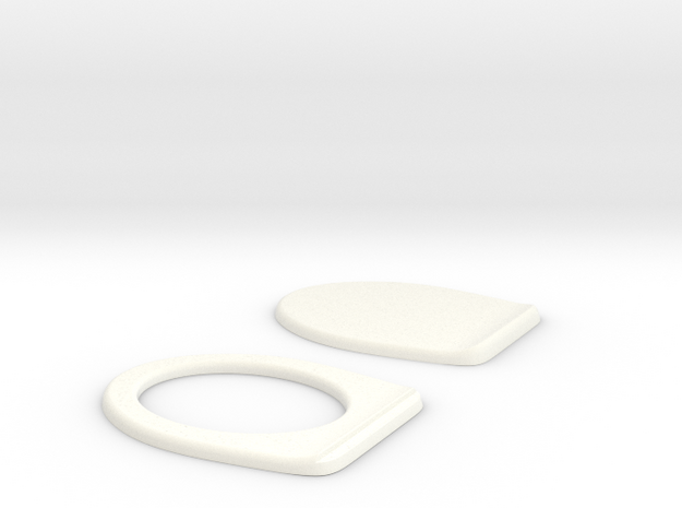 Miniature Toilet Seat B 1/12 in White Processed Versatile Plastic