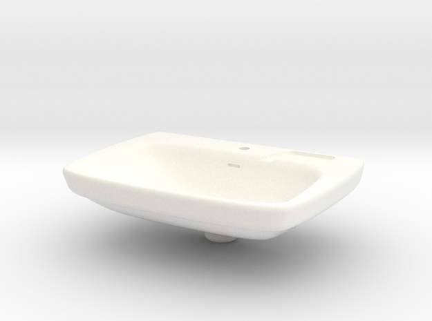 Miniature Bathroom Sink 1/12 in White Processed Versatile Plastic