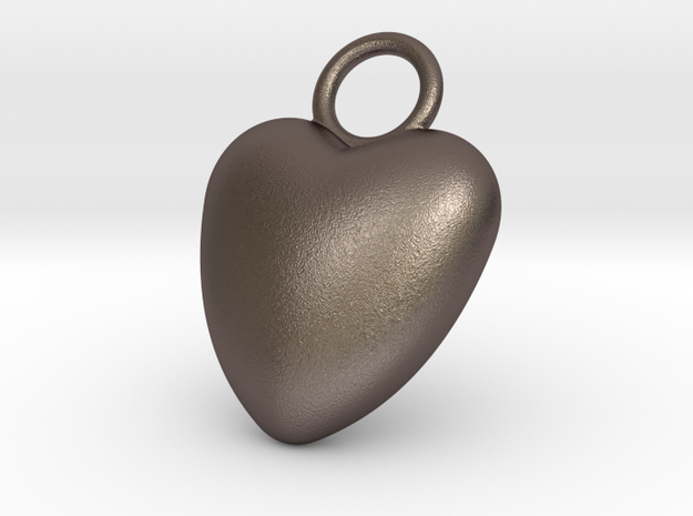 Heart Bottle Opener in Polished Bronzed Silver Steel