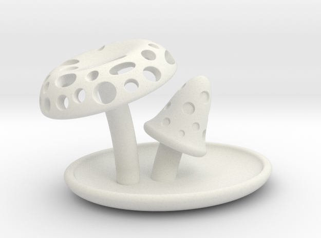 Mushrooms accessory tray in White Natural Versatile Plastic