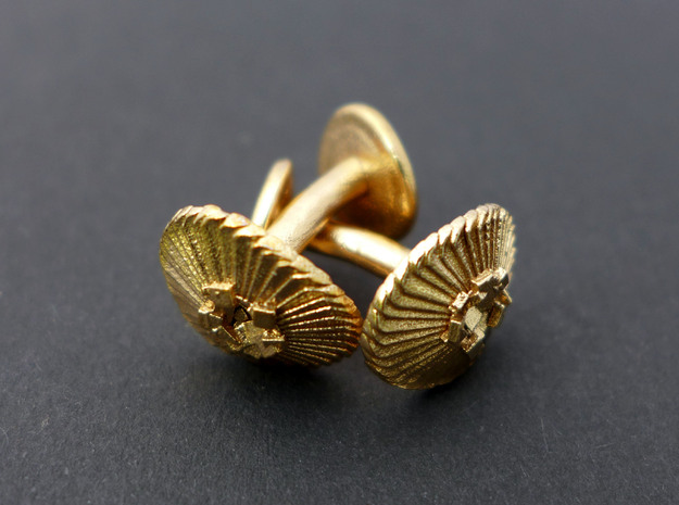 Coccolithus Cufflinks - Science Jewelry in Natural Bronze