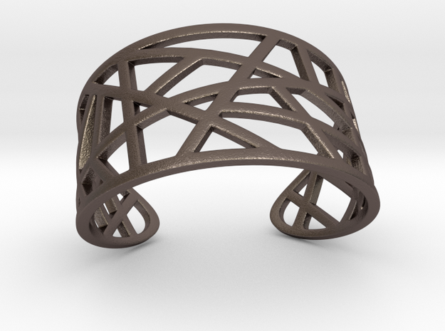 POLLY cuff bracelet  in Polished Bronzed Silver Steel