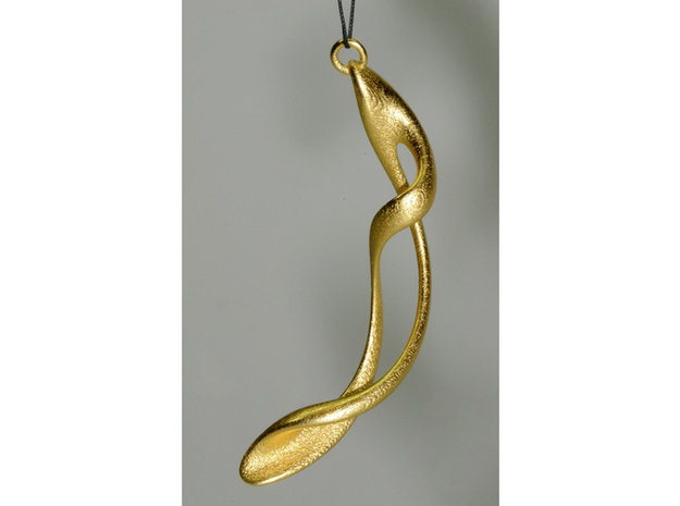 loop and multiple twisted earrings curved - 6cm lo in Polished Bronzed Silver Steel