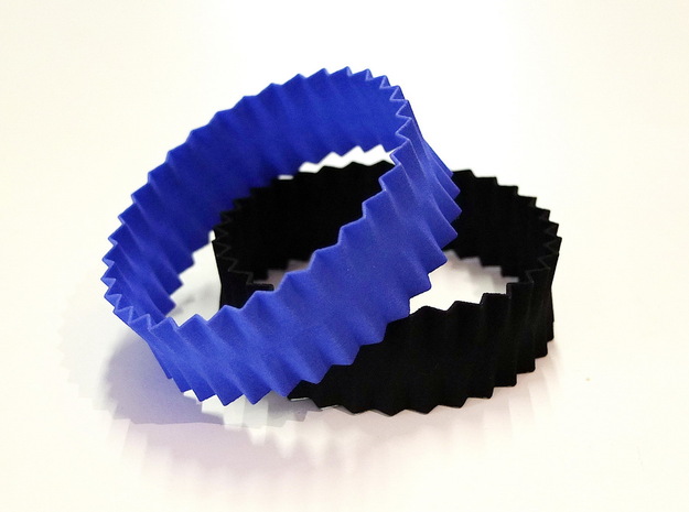 Pleats Bracelet in Blue Processed Versatile Plastic