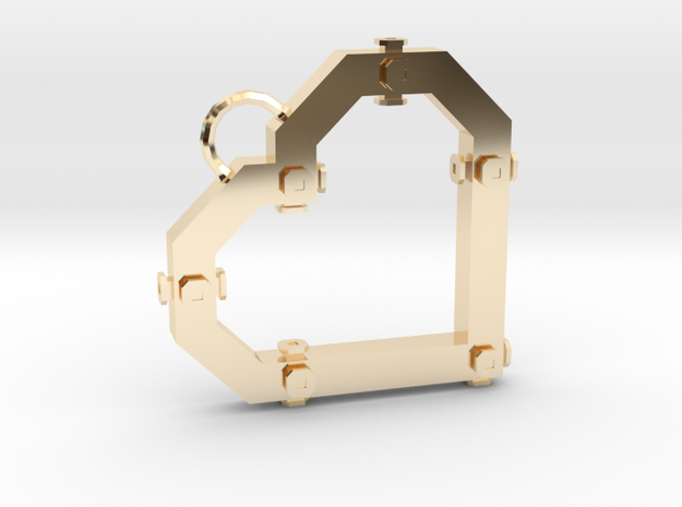 Construx Heart in 14k Gold Plated Brass