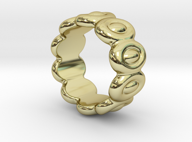 Elliptic Ring 15 - Italian Size 15 in 18k Gold Plated Brass