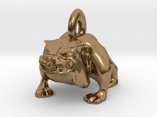 Bulldog Pendant in Natural Brass