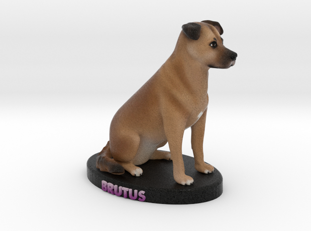 Custom Dog Figurine - Brutus in Full Color Sandstone