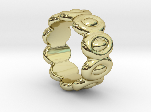 Elliptic Ring 22 - Italian Size 22 in 18k Gold Plated Brass