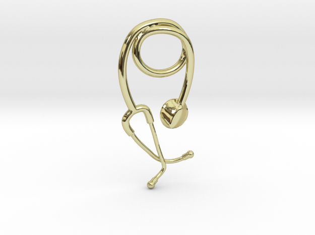 Stethoscope pendant in 18k Gold Plated Brass