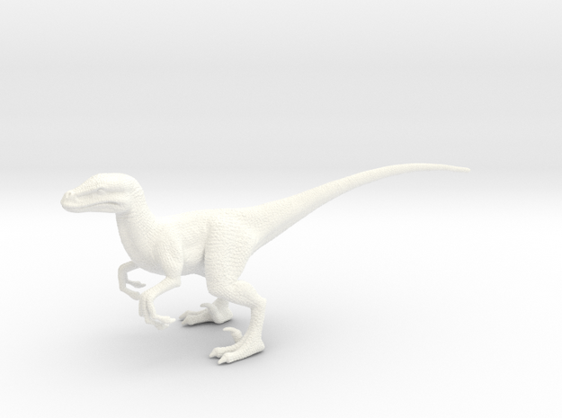 Velociraptor in White Processed Versatile Plastic