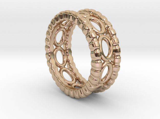 Ring Ring 25 - Italian Size 25 in 14k Rose Gold Plated Brass