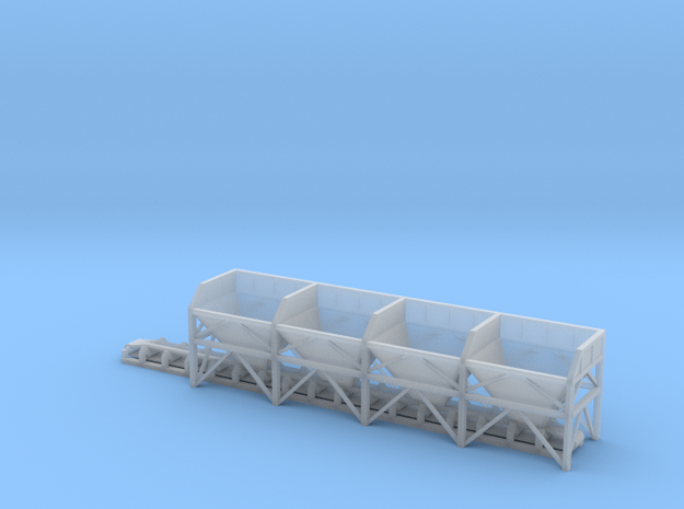 N Scale Aggregate Hopper 4+conveyor in Tan Fine Detail Plastic