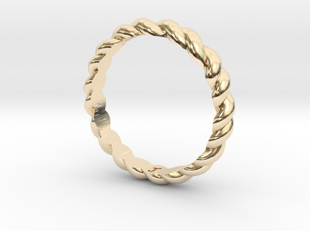 Womans Rope Ring Size 5 in 14K Yellow Gold