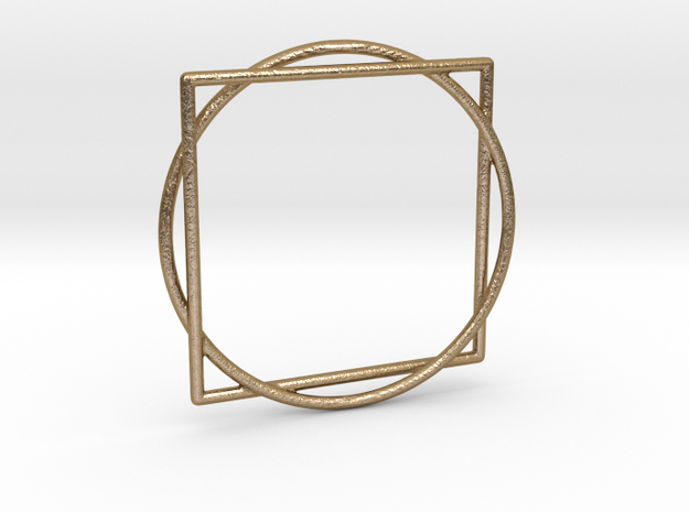 Squaring the Circle / Quadratur des Kreises in Polished Gold Steel