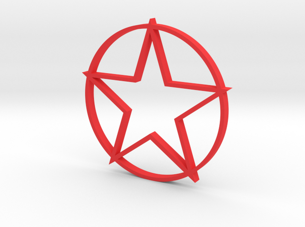 Red Star in Red Processed Versatile Plastic