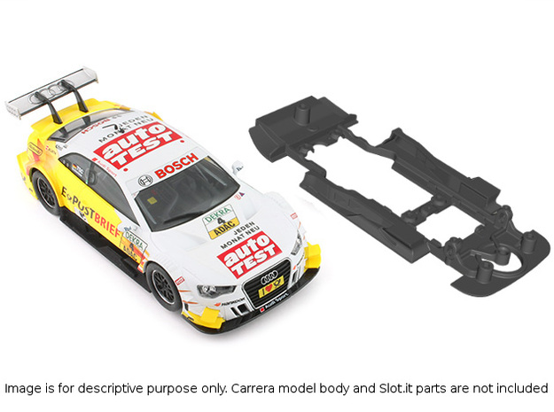 S01-ST4 Chassis for Carrera Audi A5 DTM SSD/STD in Black Natural Versatile Plastic