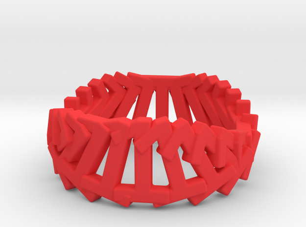 1.Ring.360 (Size 9) in Red Processed Versatile Plastic