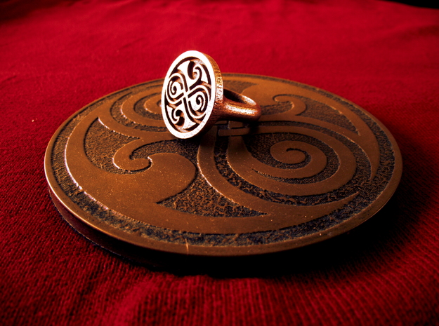Ring of Rassilon in Polished Bronzed Silver Steel
