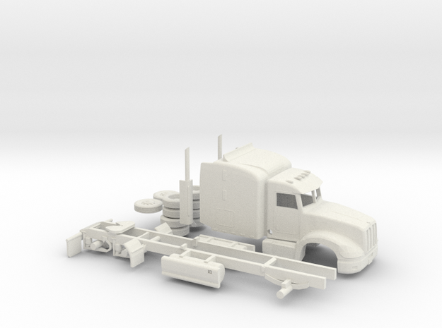 1/64 Peterbilt 386 With Skirts in White Natural Versatile Plastic