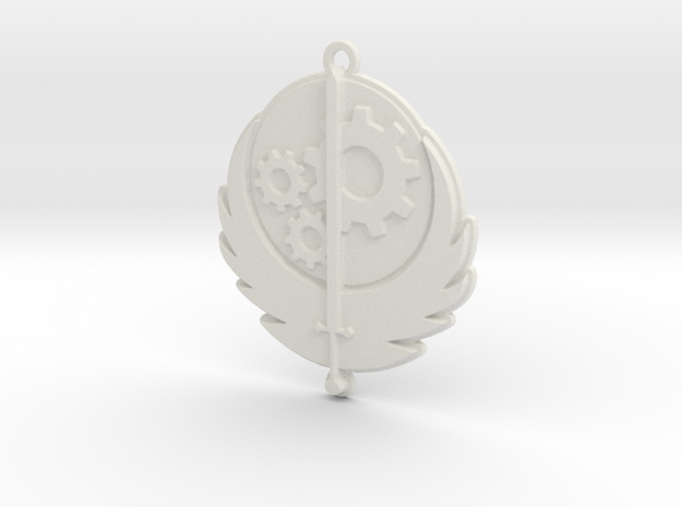 Brotherhood of Steel pendant in White Natural Versatile Plastic