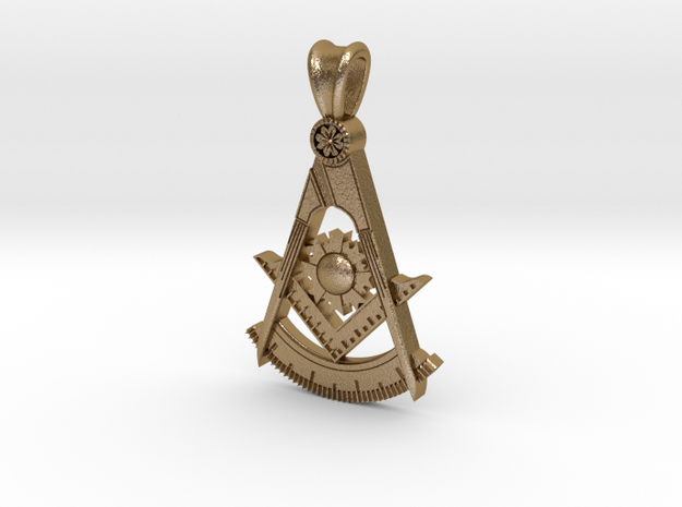 (Small)PAST MASTER PENDANT in Polished Gold Steel