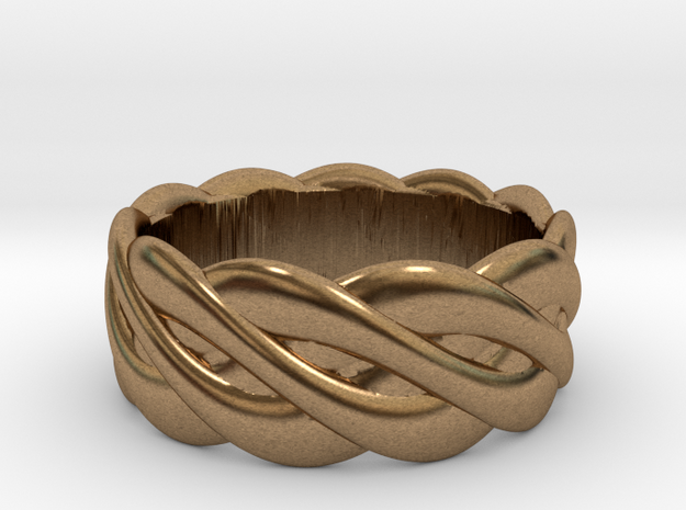 Braided celtic ring - t 19 in Natural Brass
