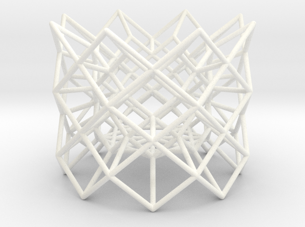 Tea light Holder "Structure" in White Processed Versatile Plastic