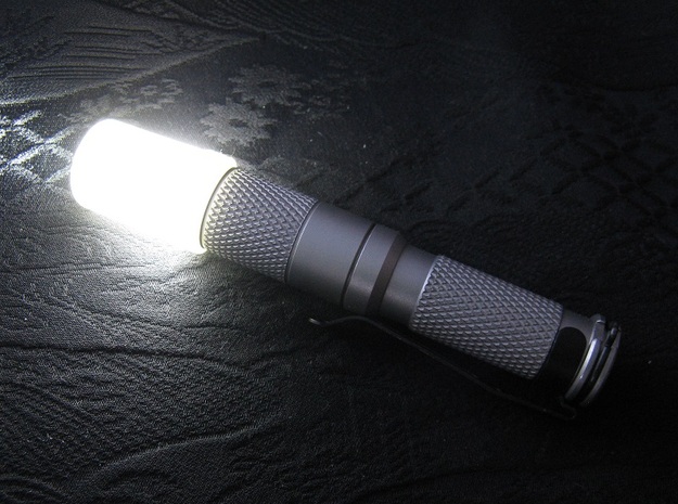 14mm Flashlight Diffuser (Flat Top) in Tan Fine Detail Plastic