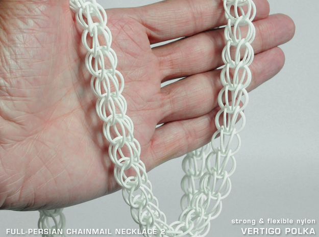 Full-Persian Chainmail Necklace 2 in White Natural Versatile Plastic