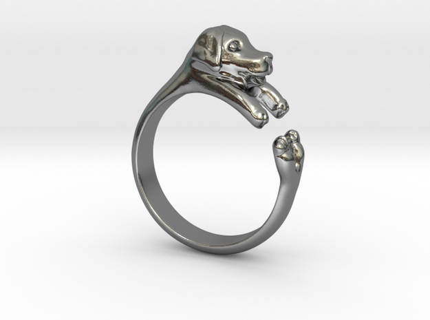 Puppy Dog Ring (Size 7) in Polished Silver