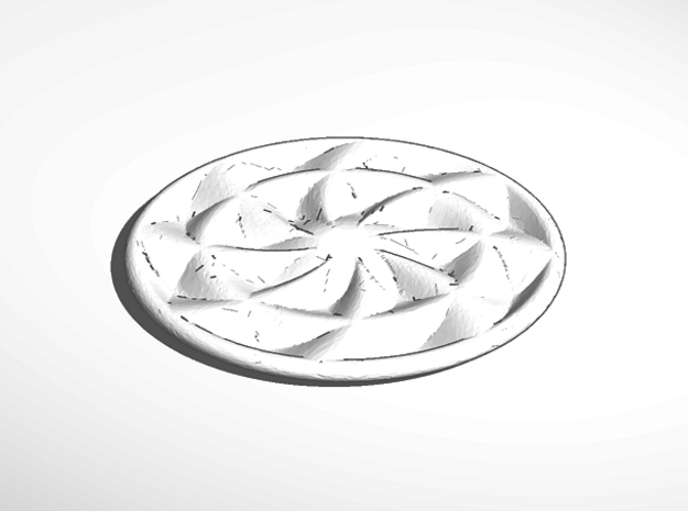 coaster fat pinwheel patterned bottom in White Natural Versatile Plastic