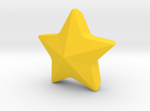 Wall hanging star in Yellow Processed Versatile Plastic