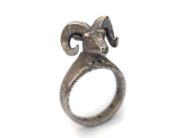 Bellyn Ring in Polished Bronzed Silver Steel