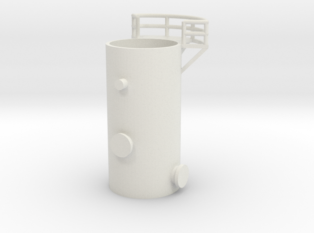 'N Scale' - 10' Distillation Tower - Bottom in White Natural Versatile Plastic