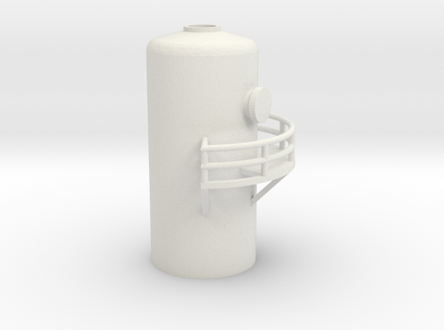 'N Scale' - 10' Distillation Tower - Top in White Natural Versatile Plastic