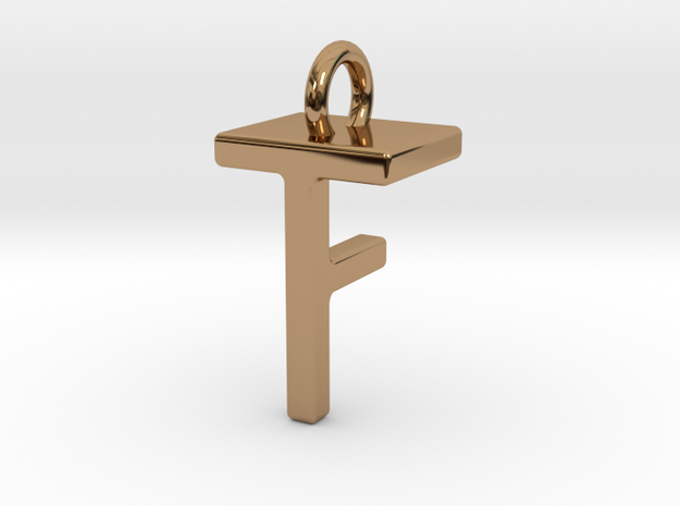 Two way letter pendant - FT TF in Polished Brass
