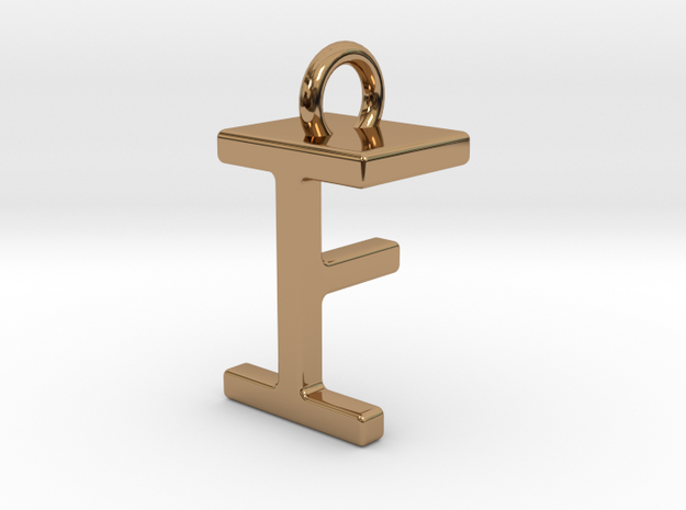 Two way letter pendant - FI IF in Polished Brass