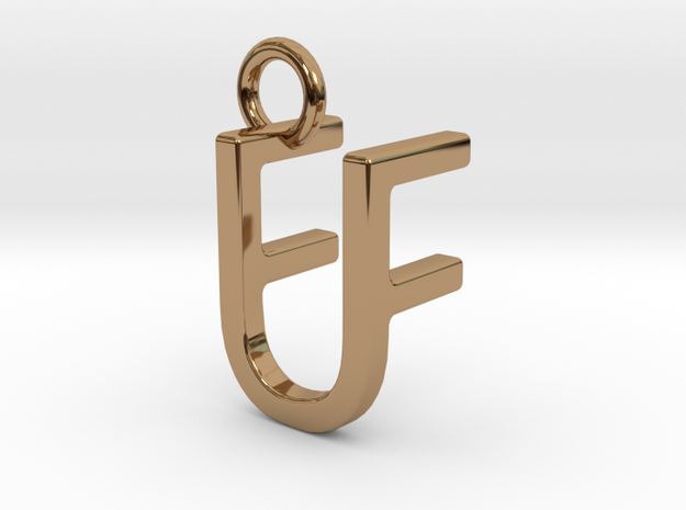 Two way letter pendant - FU UF in Polished Brass