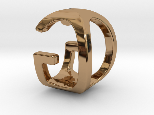 Two way letter pendant - GO OG in Polished Brass